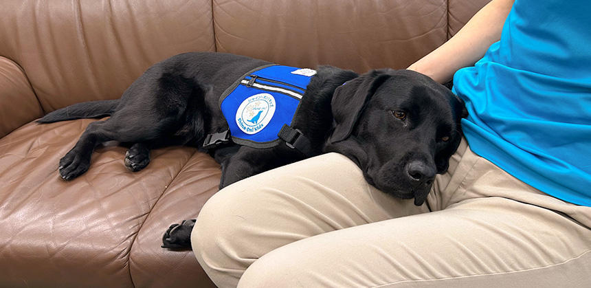 病棟ベッドでの添い寝を好むというオリは、取材中も自然とこの姿勢でウトウト