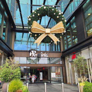 ショッピングモールのエントランスもクリスマス仕様に飾られます