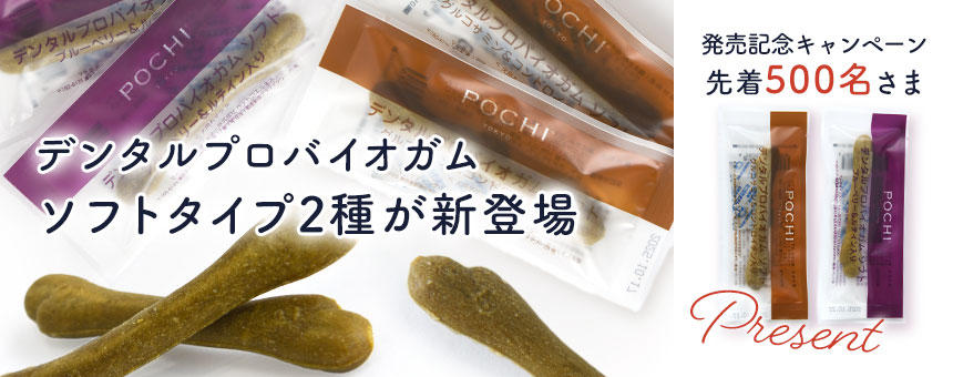 《POCHI》デンタルプロバイオガムから「ソフトタイプ」2種が新登場