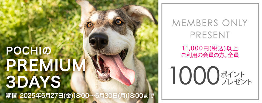 【※終了】《POCHIのPREMIUM 3DAYS》11,000円以上購入で1000ポイント全員プレゼント！