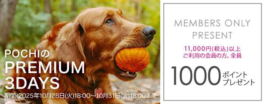 ※終了《POCHIのPREMIUM 3DAYS》11,000円以上購入で1000ポイント全員プレゼント！